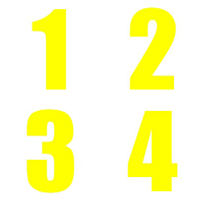 Pack of 0-9 Yellow Numbers - Bespoke Wheelie Bin Numbers and decals