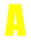 Yellow Wheelie Bin Letter A