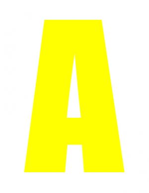 Yellow Wheelie Bin Letter A