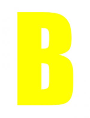 Yellow Wheelie Bin Letter B