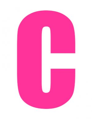 Pink Wheelie Bin Letter C