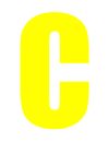 Yellow Wheelie Bin Letter C