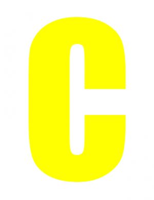 Yellow Wheelie Bin Letter C