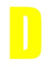 Yellow Wheelie Bin Letter D