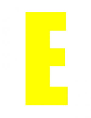 Yellow Wheelie Bin Letter E