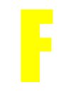 Yellow Wheelie Bin Letter F