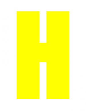 Yellow Wheelie Bin Letter H