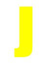 Yellow Wheelie Bin Letter J