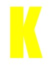 Yellow Wheelie Bin Letter K