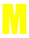 Yellow Wheelie Bin Letter M