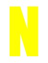 Yellow Wheelie Bin Letter N