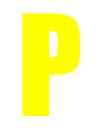 Yellow Wheelie Bin Letter P