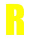 Yellow Wheelie Bin Letter R