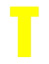 Yellow Wheelie Bin Letter T