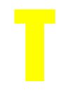 Yellow Wheelie Bin Letter T