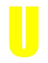 Yellow Wheelie Bin Letter U