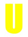 Yellow Wheelie Bin Letter U
