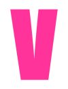 Pink Wheelie Bin Letter V