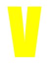 Yellow Wheelie Bin Letter V