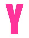 Pink Wheelie Bin Letter Y