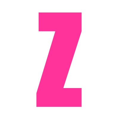 Pink Wheelie Bin Letter Z - Bespoke Wheelie Bin Numbers and decals