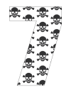 Wheelie Bin Numbers: Skull & Crossbones Numbers - Number Seven