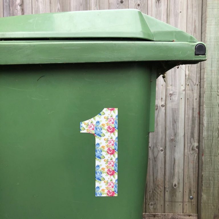 Pink Wheelie Bin Letter C Bespoke Wheelie Bin Numbers and decals